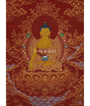 Shakyamuni Buddha Red Background