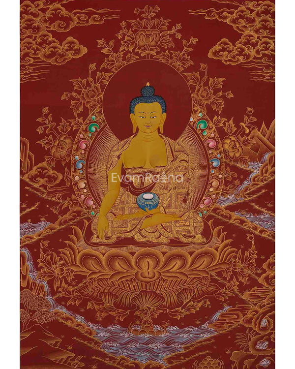 Shakyamuni Buddha Red Background