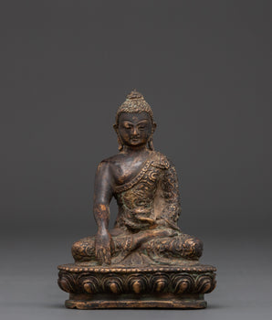 Handcrafted Copper Shakyamuni Buddha Statue