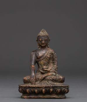 Handcrafted Copper Shakyamuni Buddha Statue