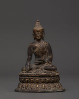Antique Finish Shakyamuni Buddha Oxidized Copper Statue