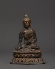 Antique Finish Shakyamuni Buddha Oxidized Copper Statue
