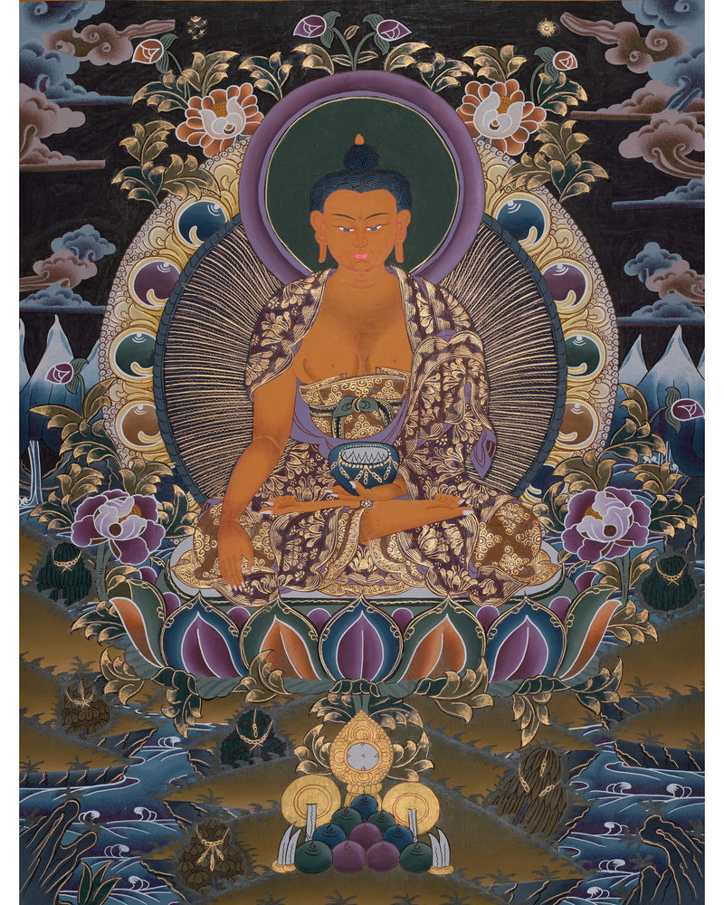 Beautifully Hand-Painted Shakyamuni Buddha | Tibetan Buddhism Art
