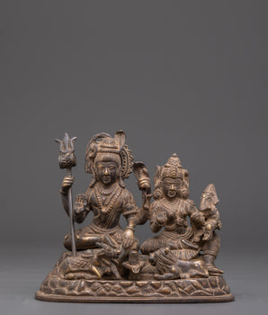 Handmade Shiva Family Statue