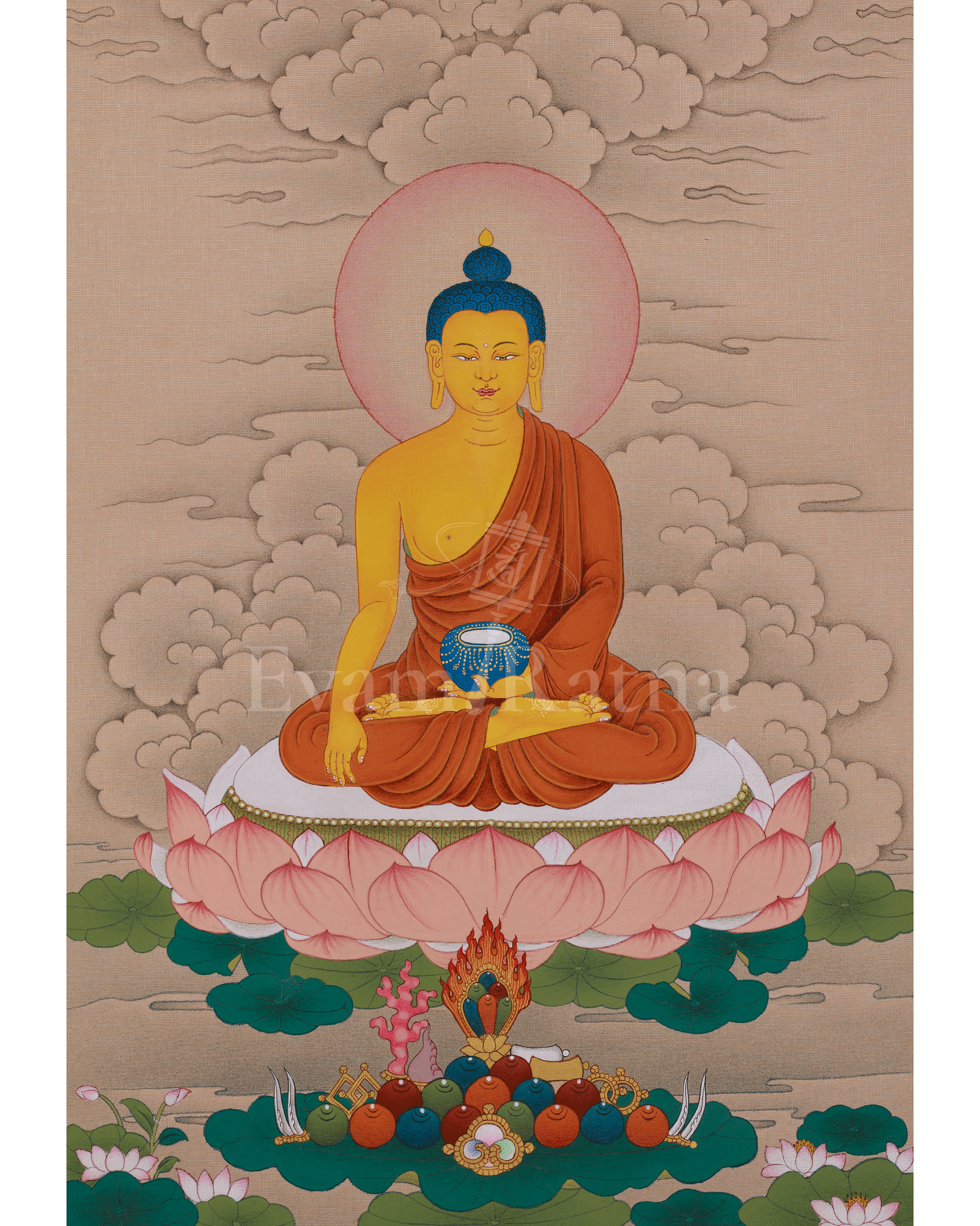 Peaceful Shakyamuni Buddha Artwork | Dharma Teacher | Symbolized Enlightenment