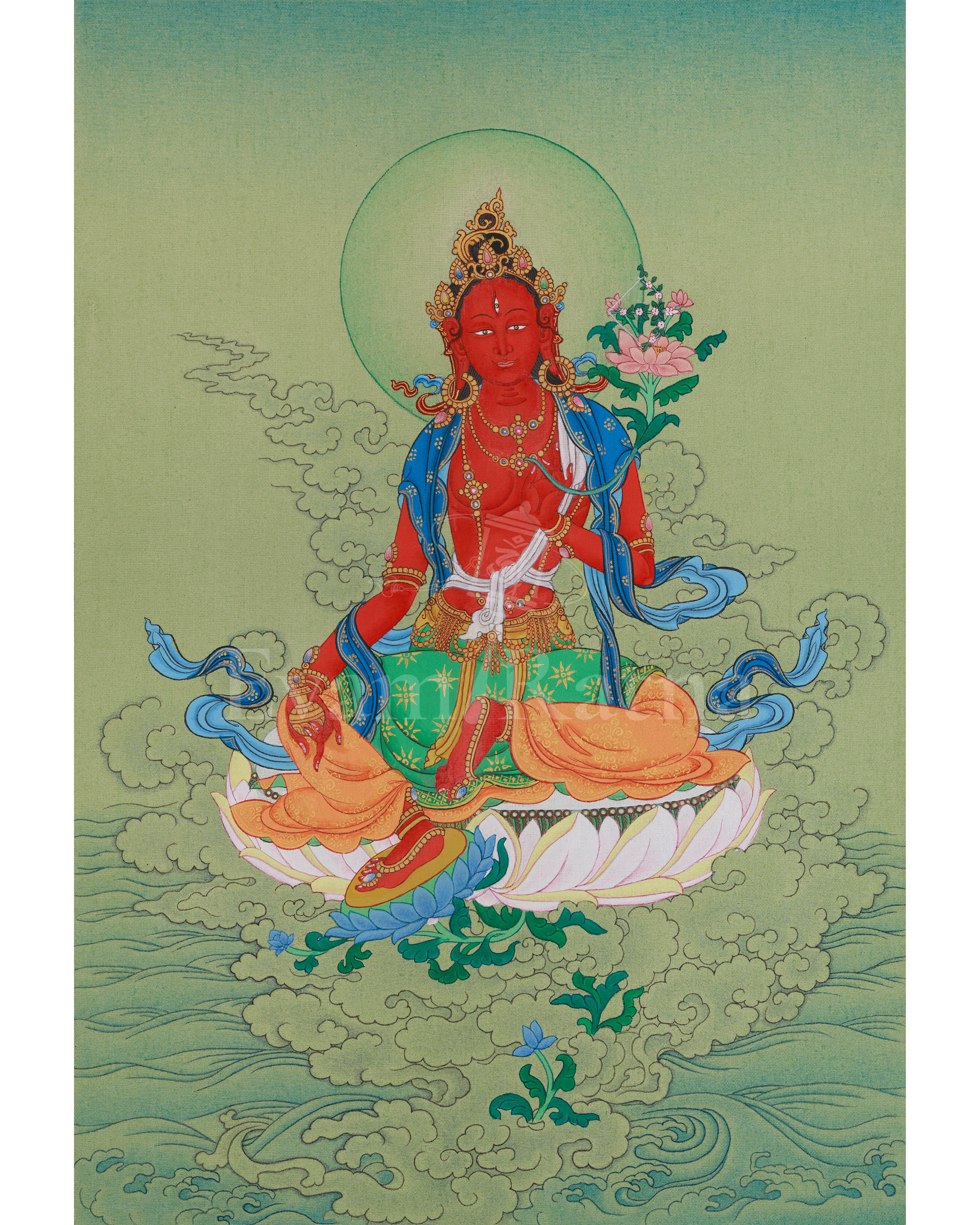 Red Tara Tibetan Thangka | Feminine Force of Transformation
