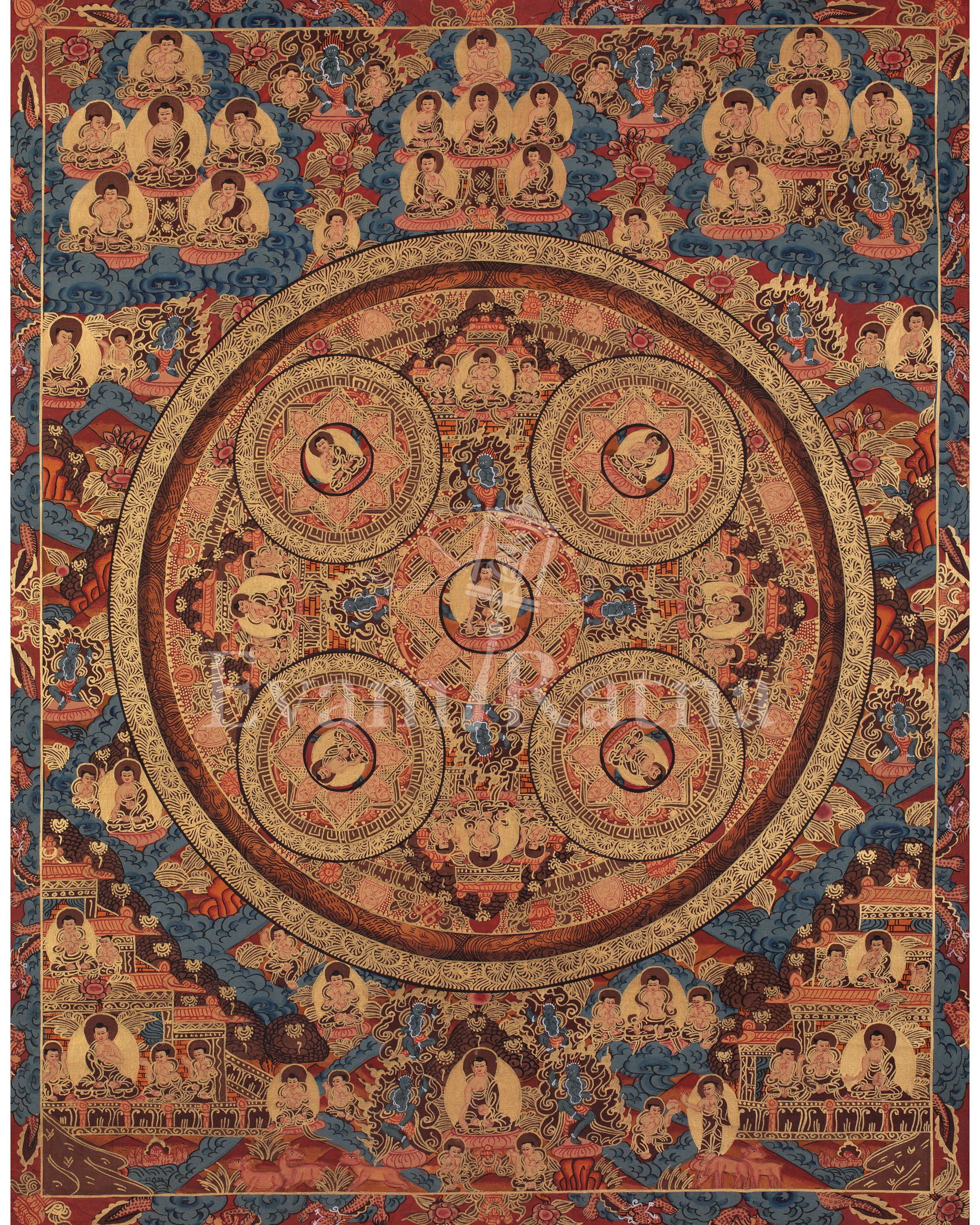 Buddha Mandala Tibetan Artwork     