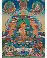 Tibetan Deity Manjushri Thangka | Wisdom, Clarity and Enlightened Mind