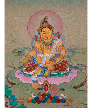 Original Thangka of Yellow Dzambhala