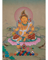 Original Thangka of Yellow Dzambhala