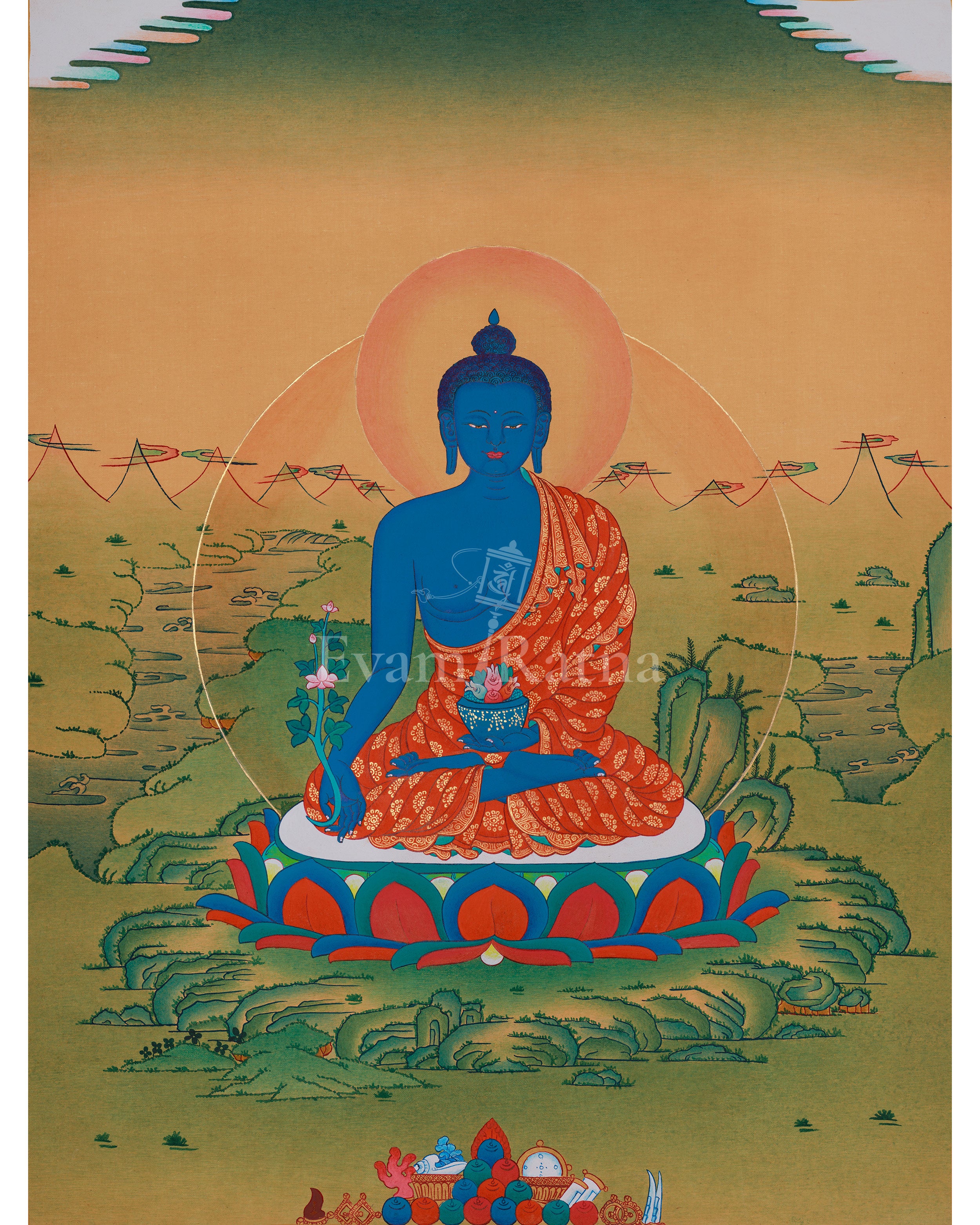 Bhaisajyaguru Tibetan Thangka