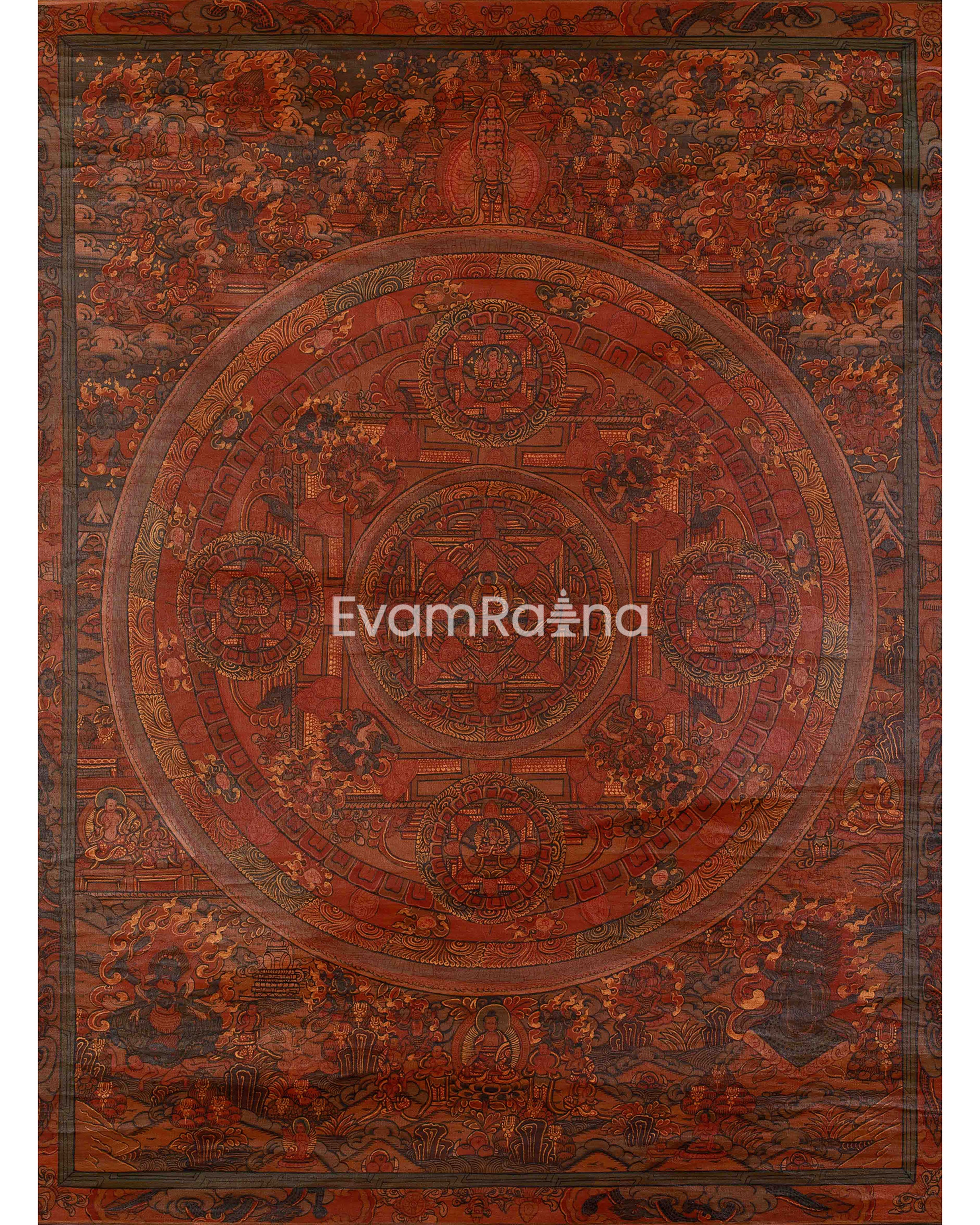 Spiritual Hand-Painted Buddha Mandala