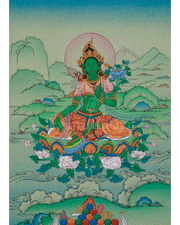 Buddhist Thangka of Green Tara | Compassion, Swift Protection, and Blessings