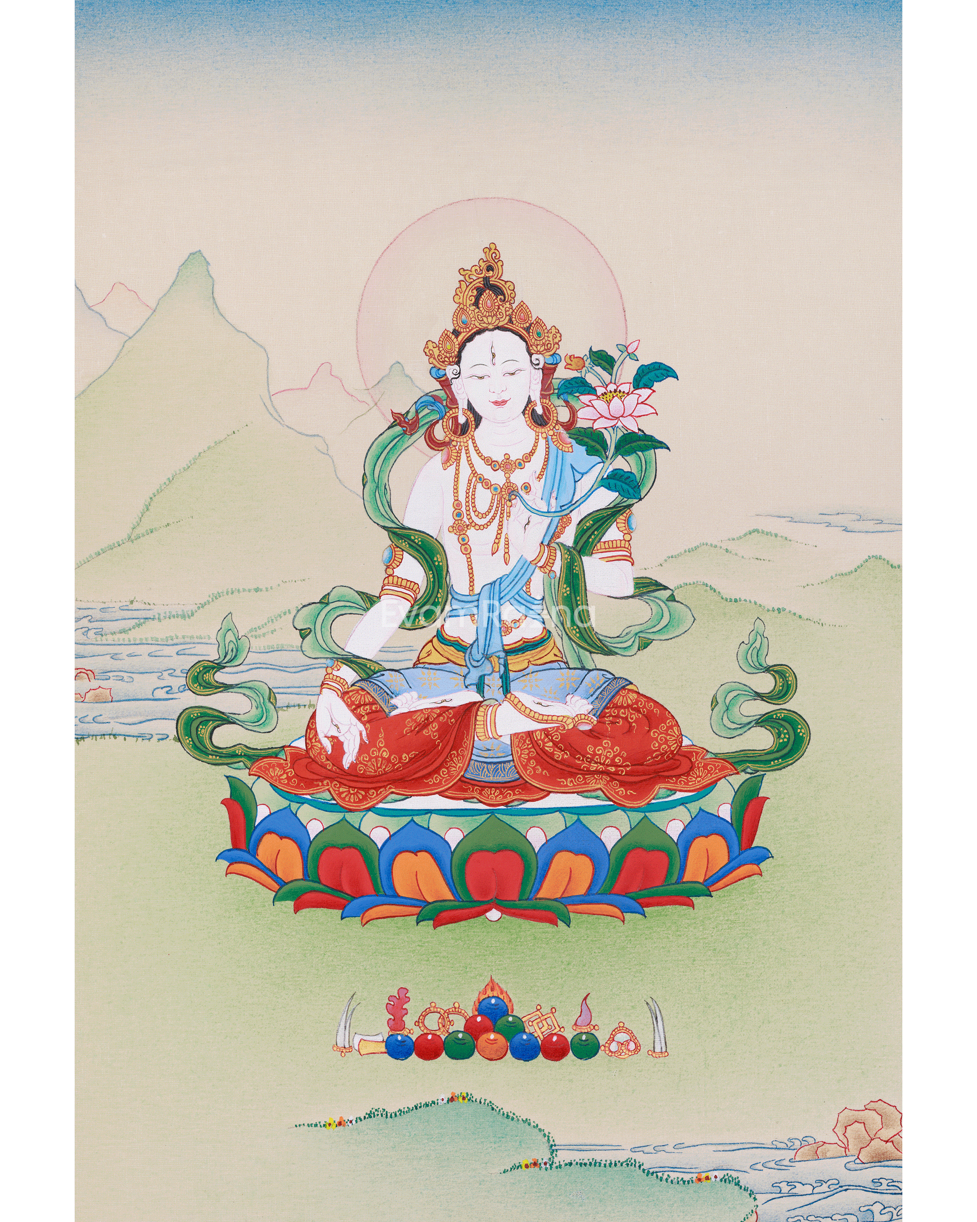  Seven Eyes White Tara Thangka