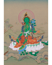 Green Tara Thangka Goddess of Compassion