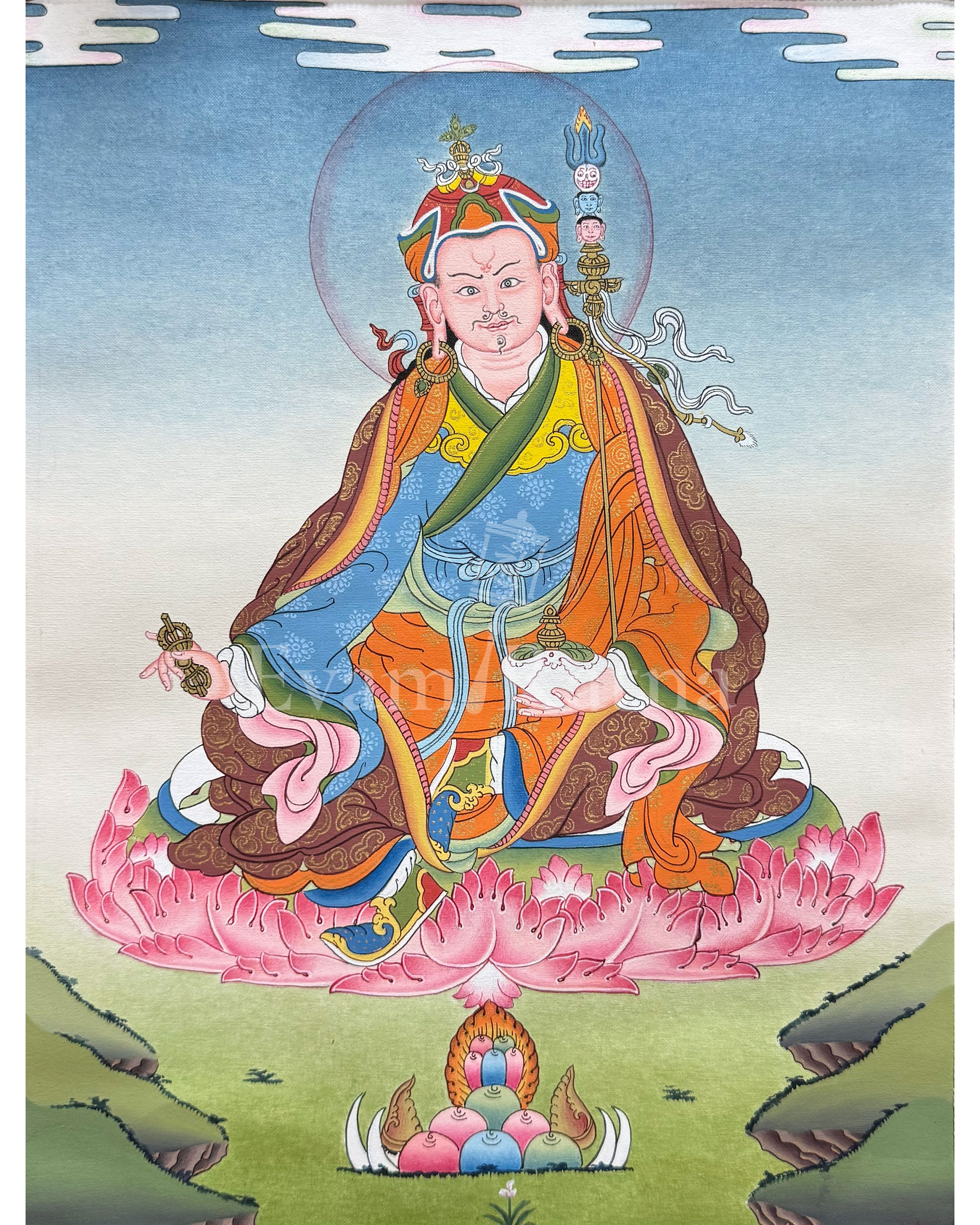 Guru Rinpoche Thangka With Brocade
