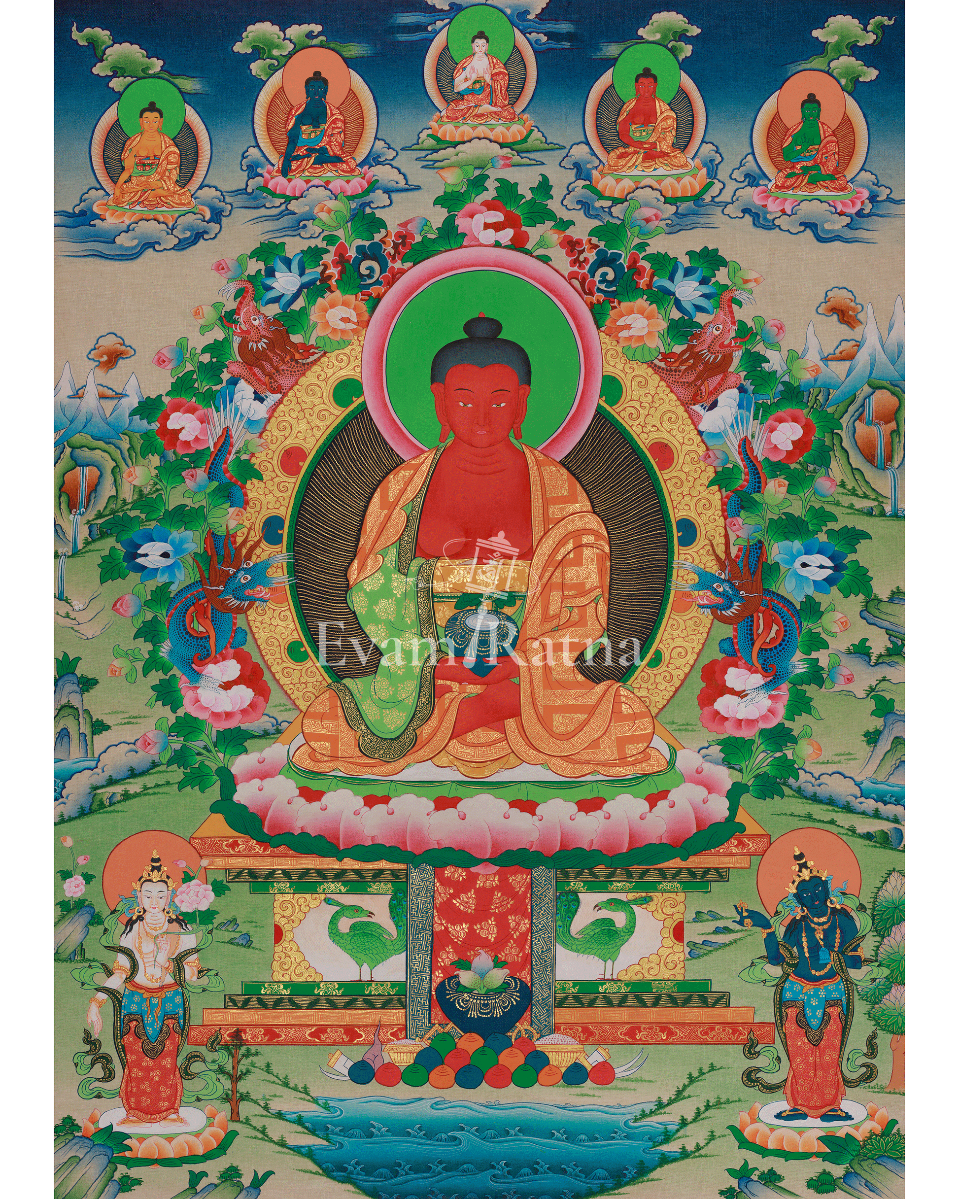Himalayan Thangka of Amitabha Buddha