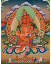 Tibetan Deity Dzambhala Thangka | Embodiment of Prosperity