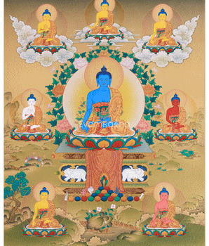 Exquisite 8 Medicine Buddha Thangka