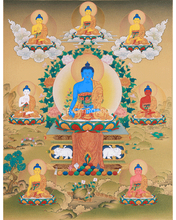 Exquisite 8 Medicine Buddha Thangka