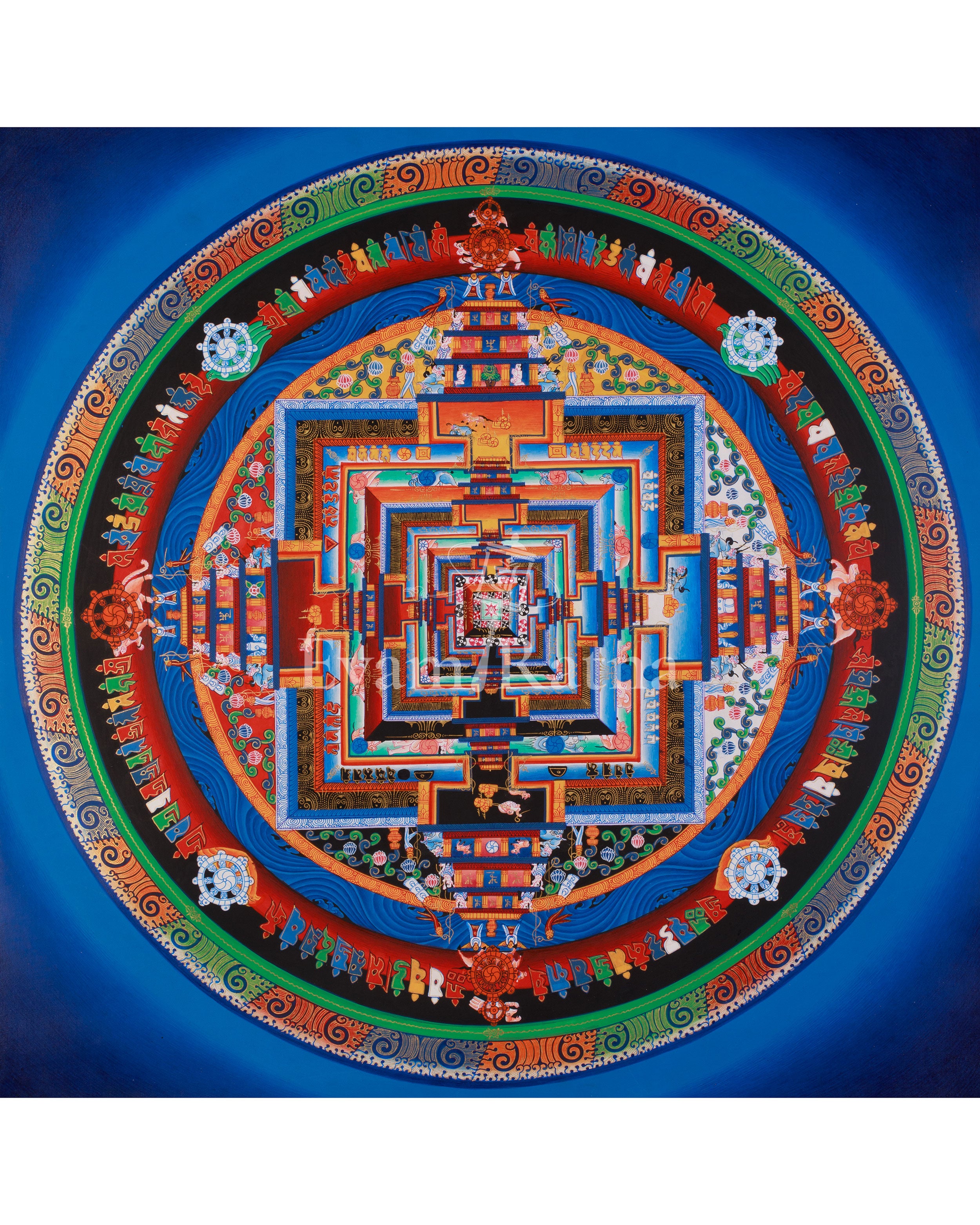 Hand-Painted Kalachakra Mandala Art 