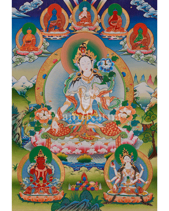 Sacred Thangka of White Tara 