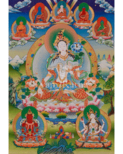 Sacred Thangka of White Tara 