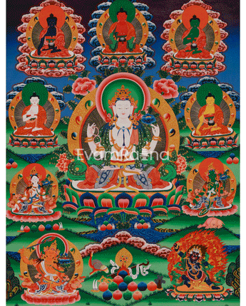 Divine Thangka of Chenrezig