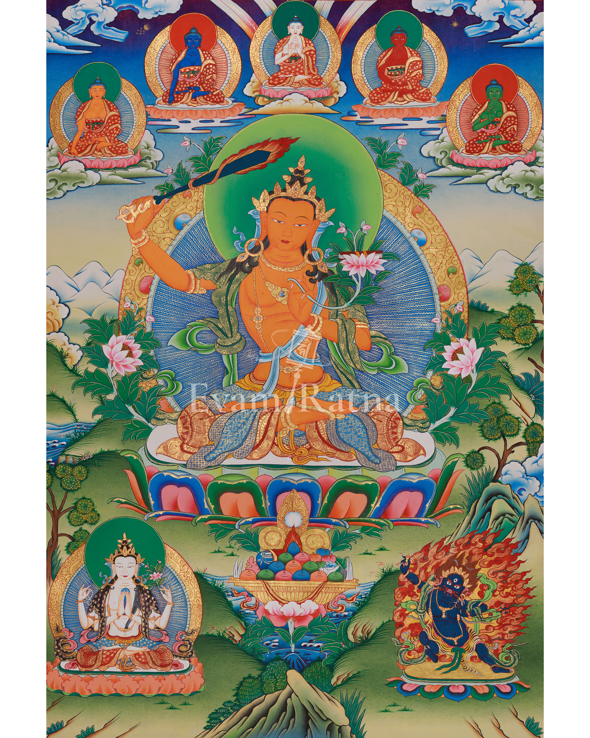 Buddhist Wisdom Deity Manjushri thangka 