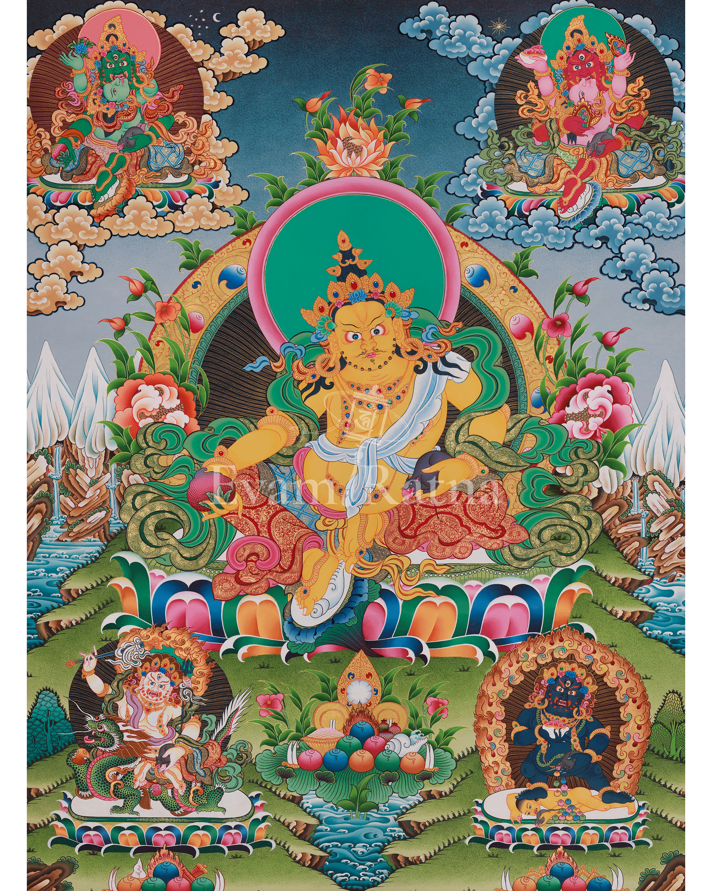 Five Dzambhala Thangka