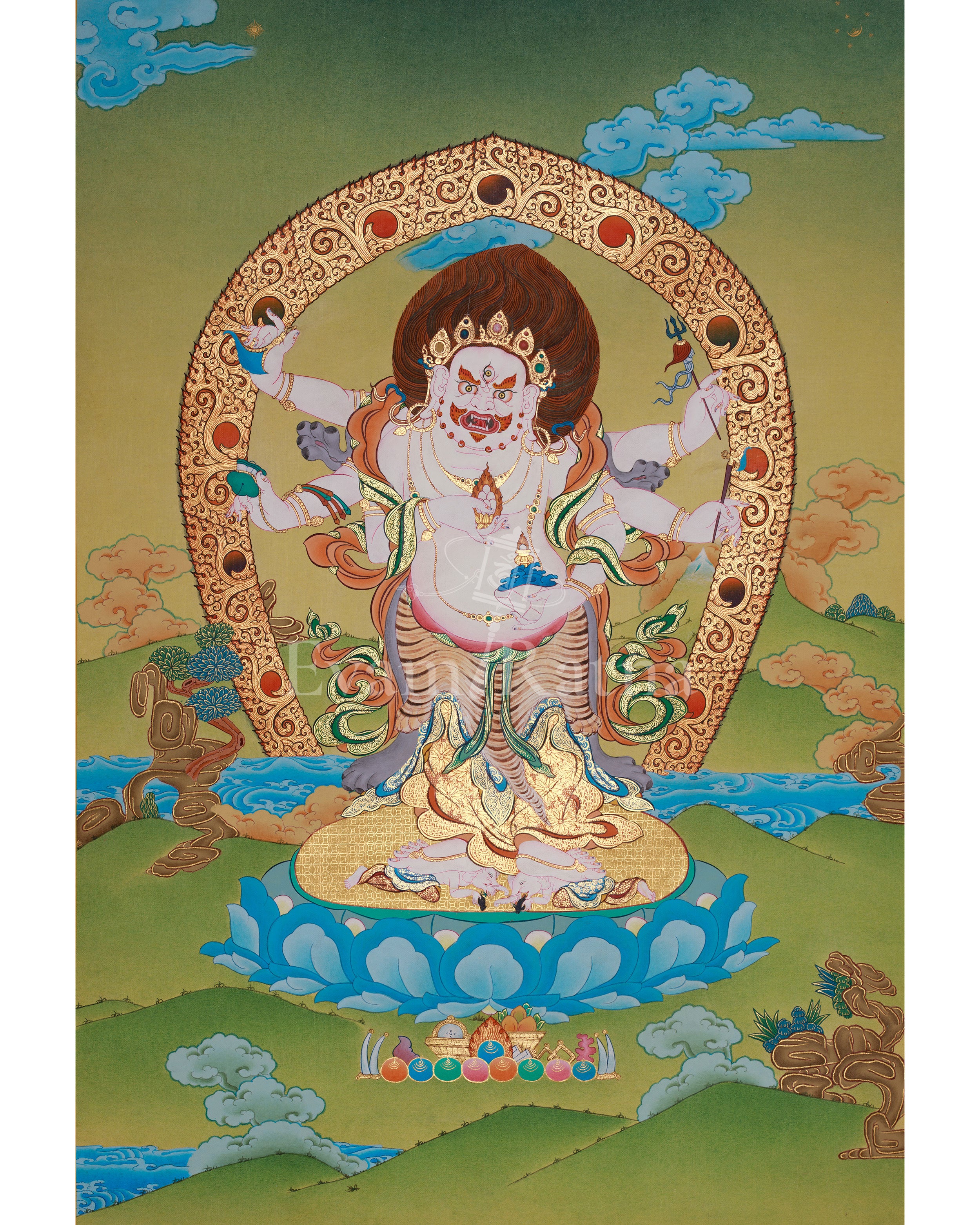 Sacred White Mahakala Thangka