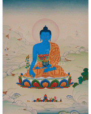 Tibetan Medicine Buddha Art | Bhaisajyaguru Thangka | Healing Deity