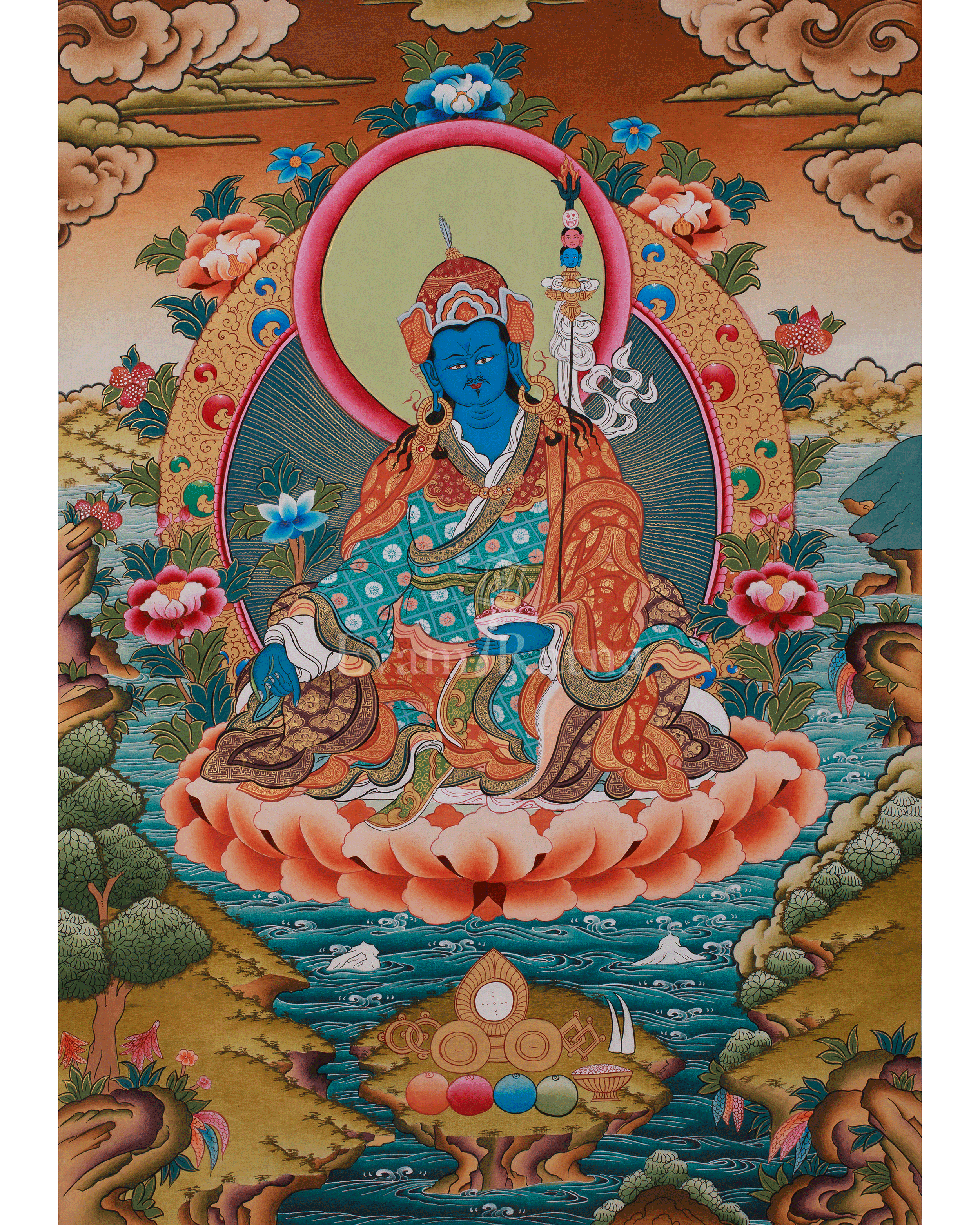 Tibetan Thangka of Guru Urgen Menla
