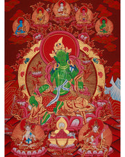 Himalayan Deity Green Tara Thangka
