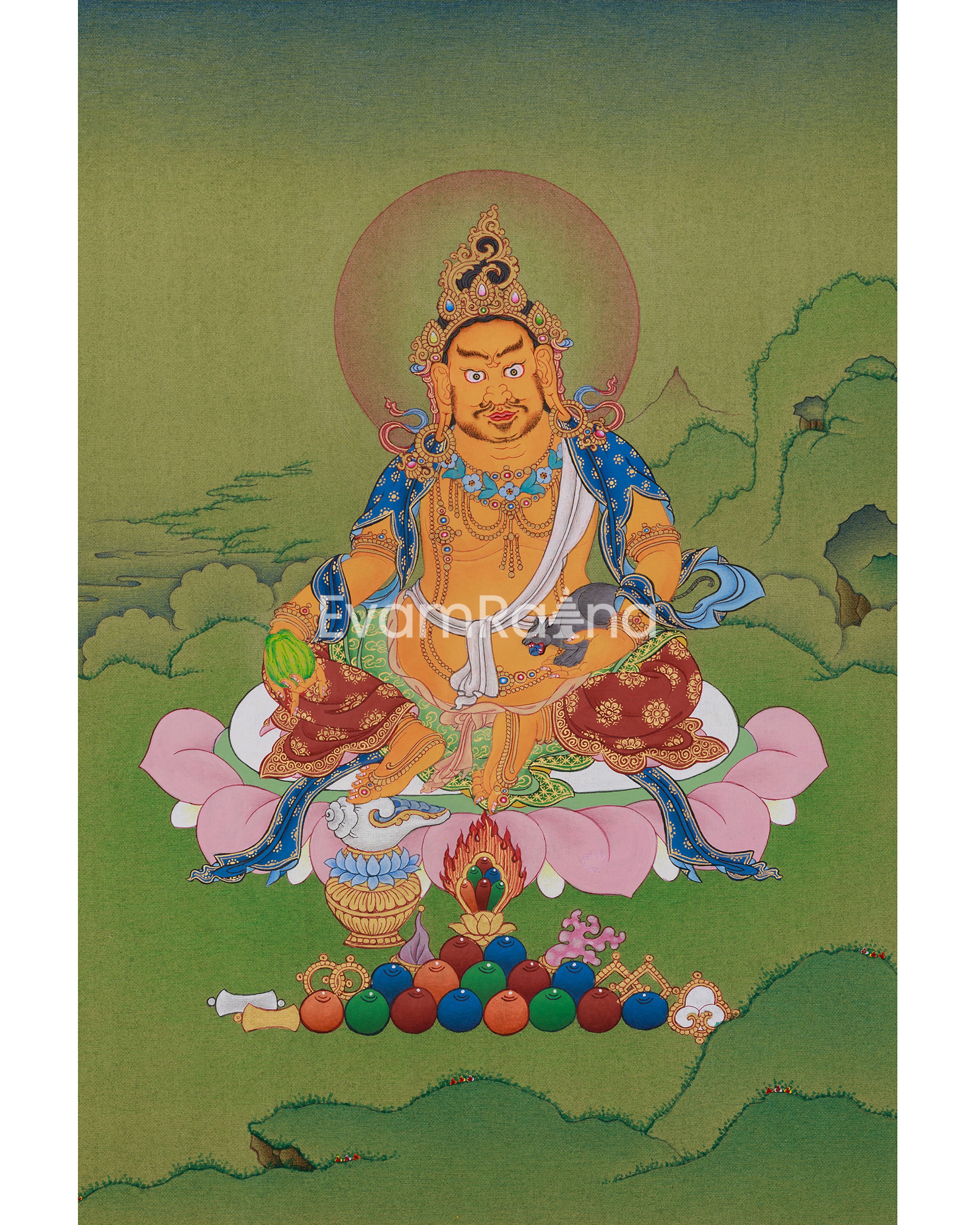 Himalayan Thangka of Dzambhala 