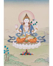 Four-Armed Chenrezig Thangka
