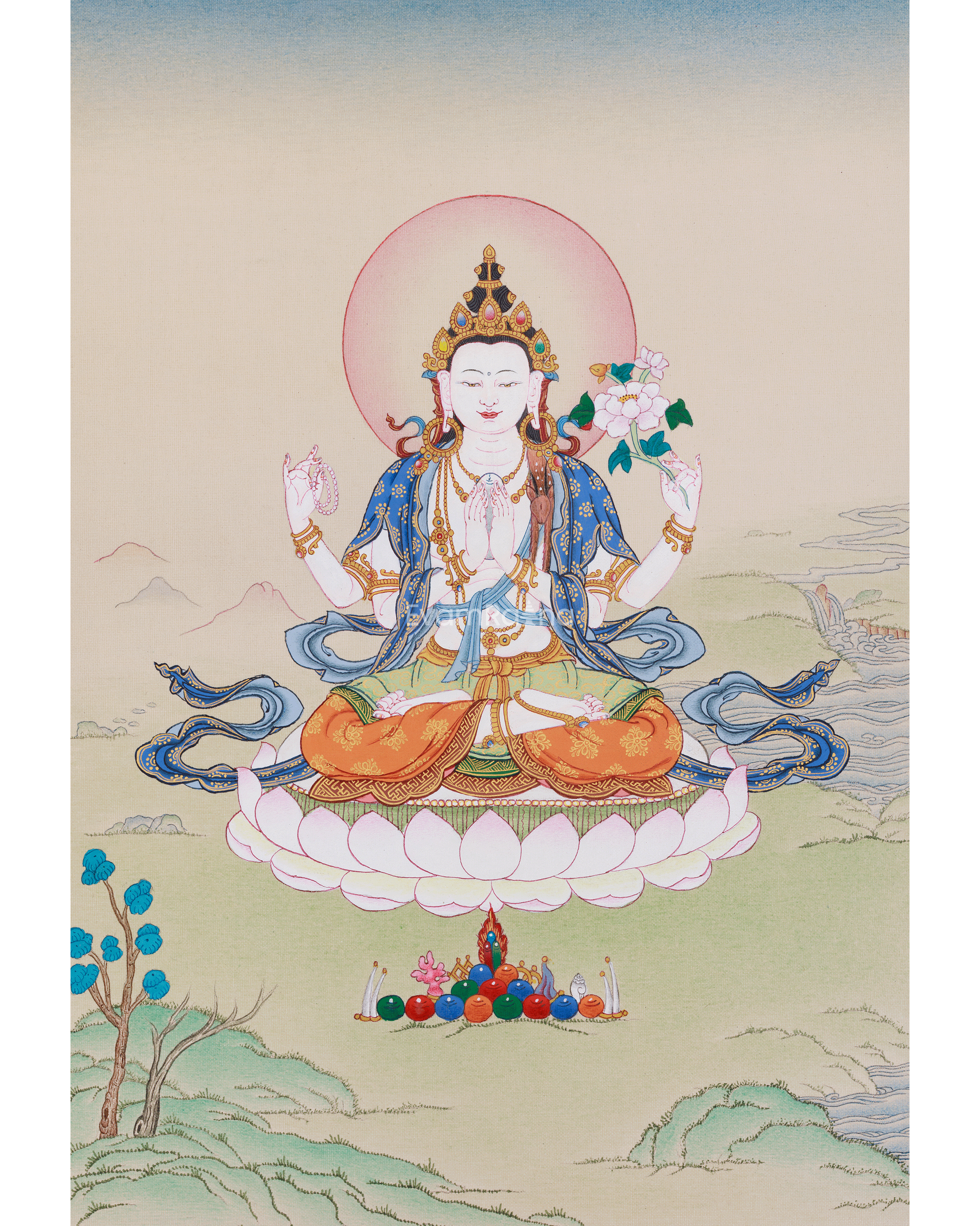 Four-Armed Chenrezig Thangka