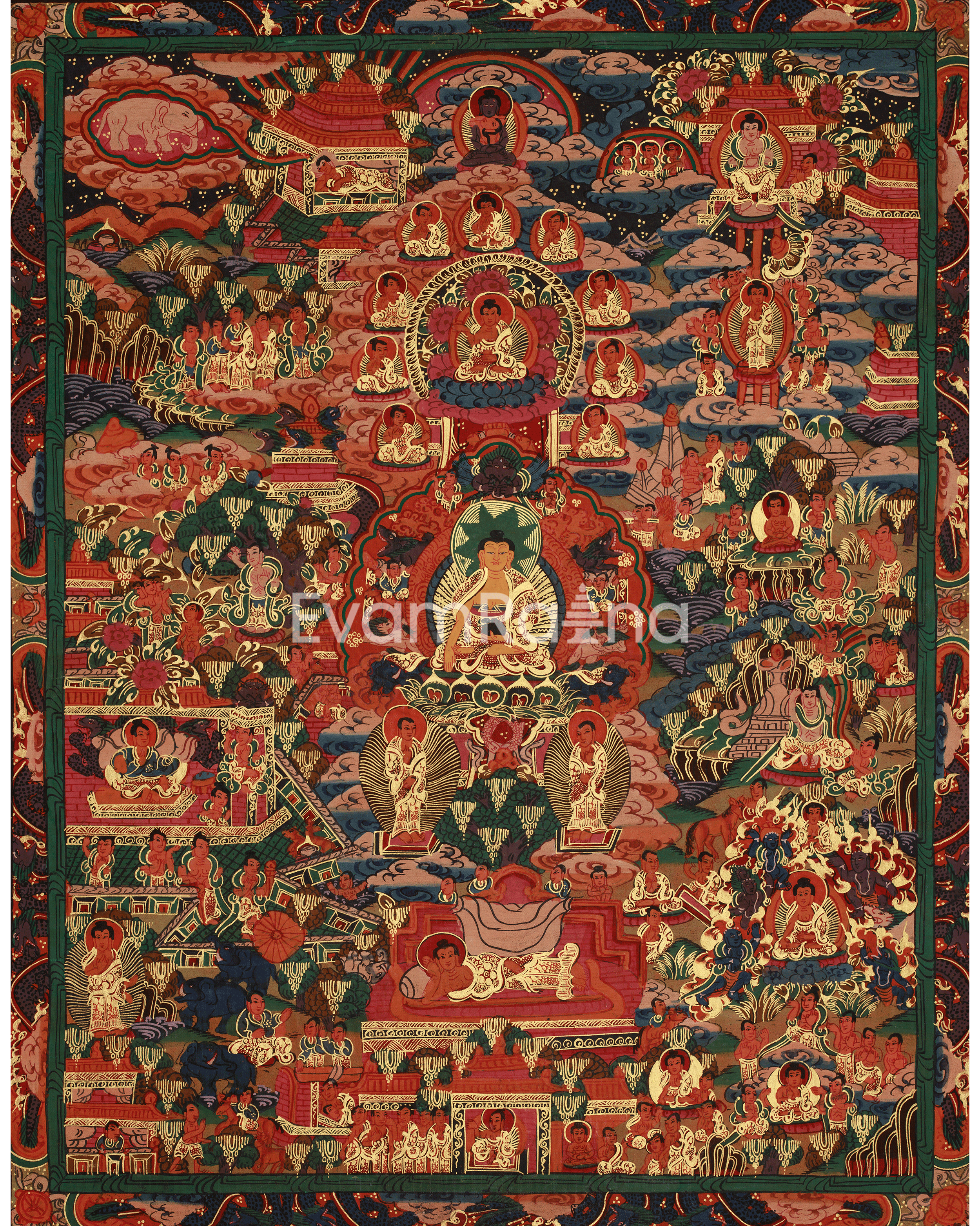 Sacred Buddha Life Story Thangka | Siddhartha Gautama | Spiritual Path To Enlightenment