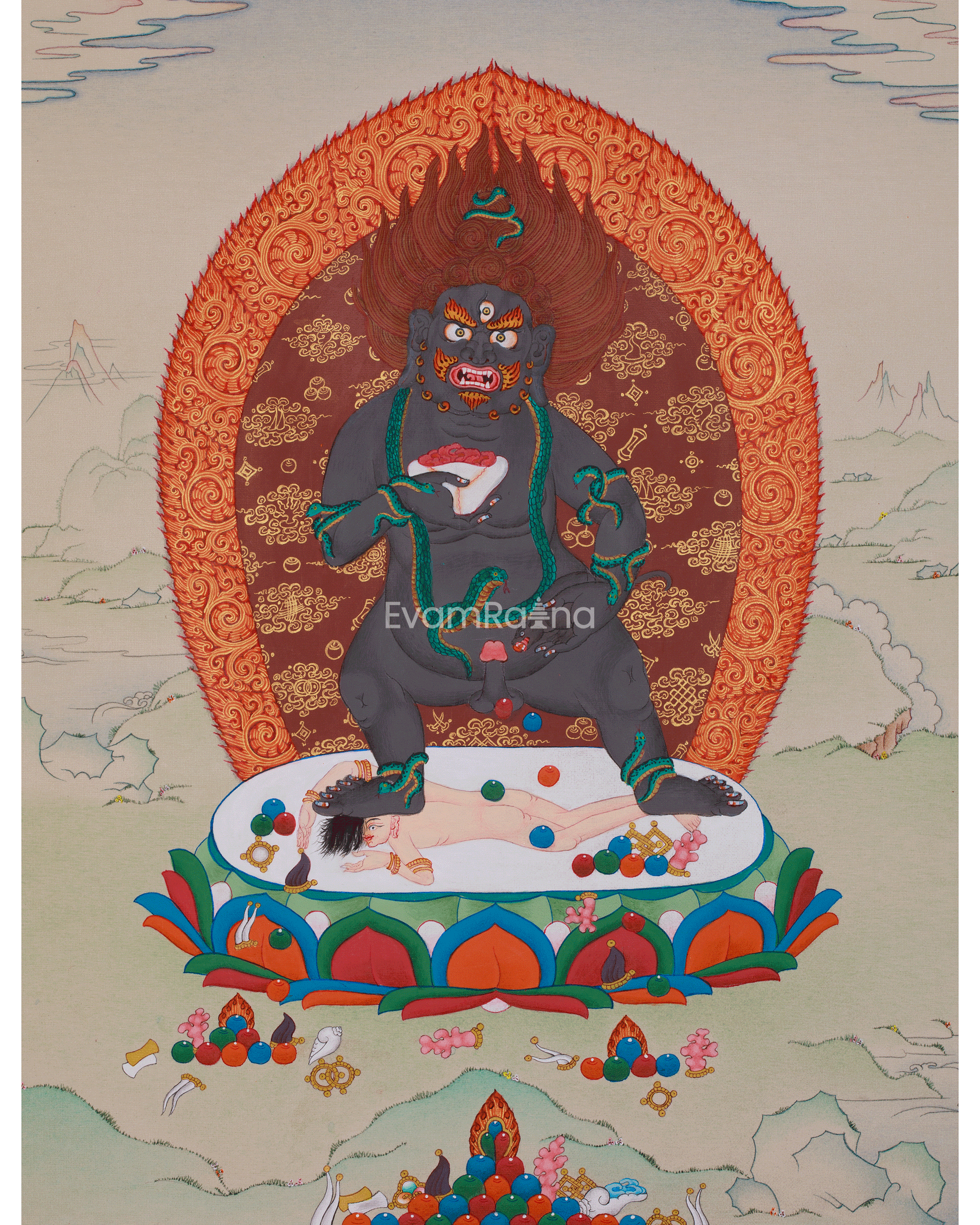 Black Dzambhala Thangka