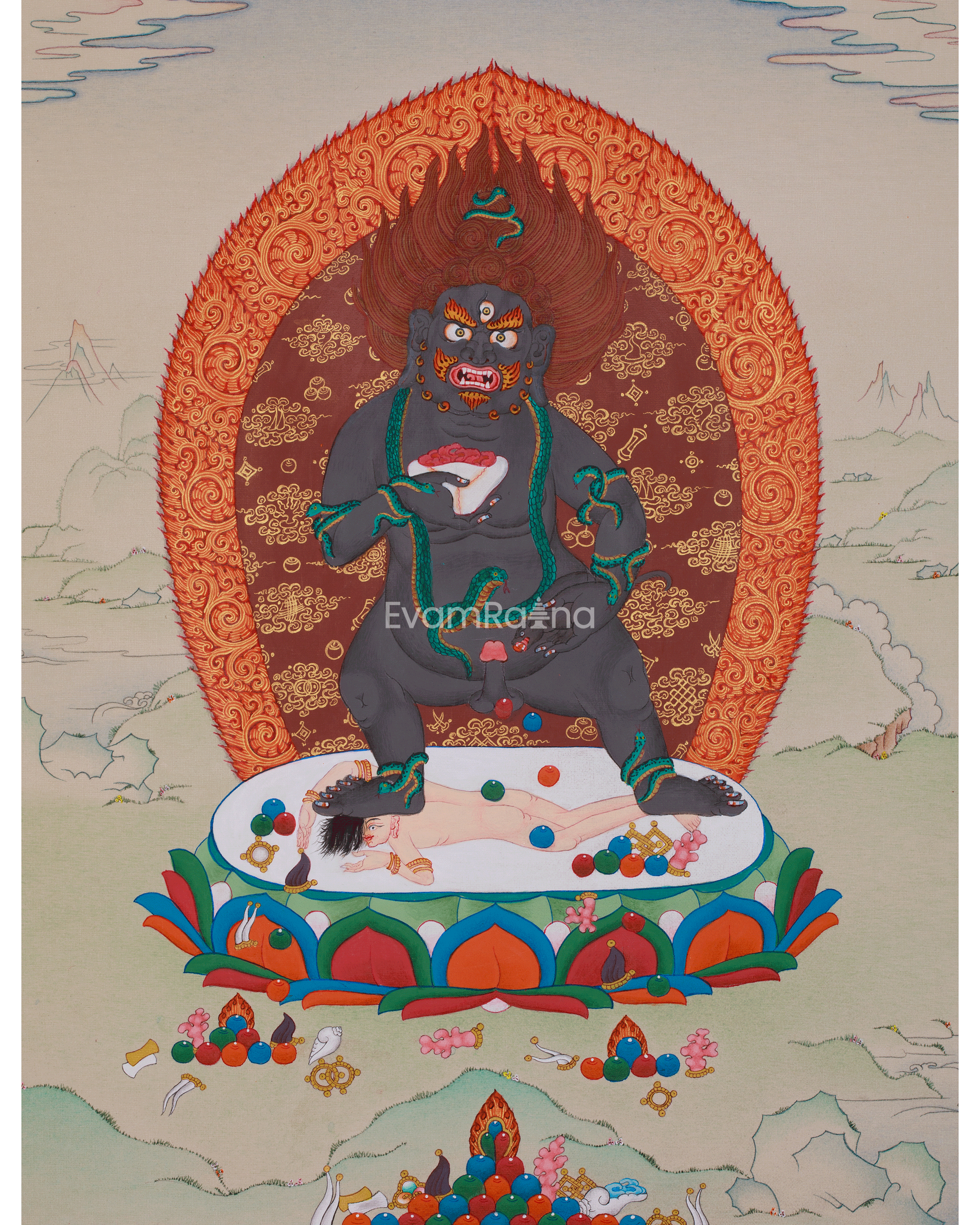 Black Dzambhala Thangka