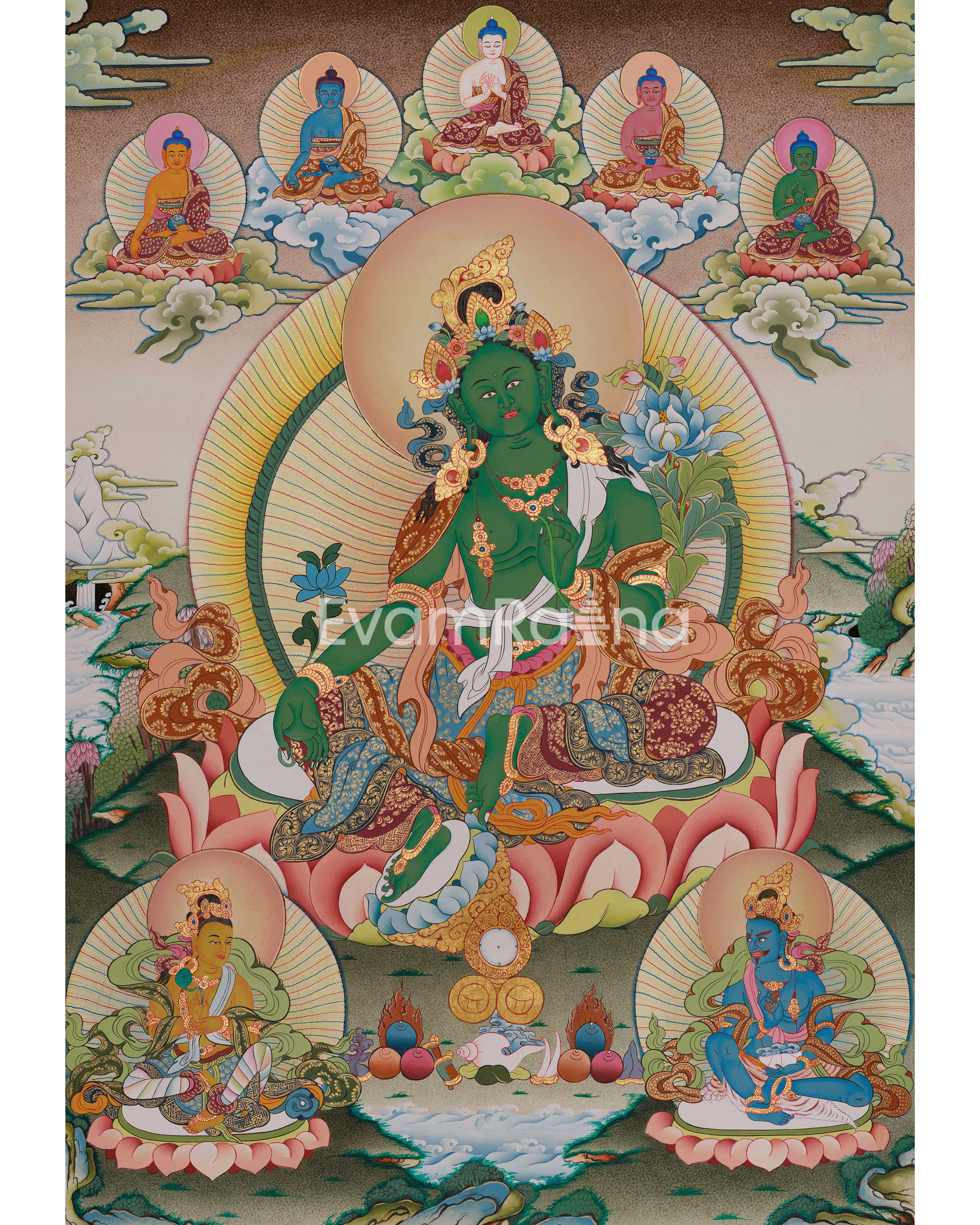 Green Tara Compassion Deity Art
