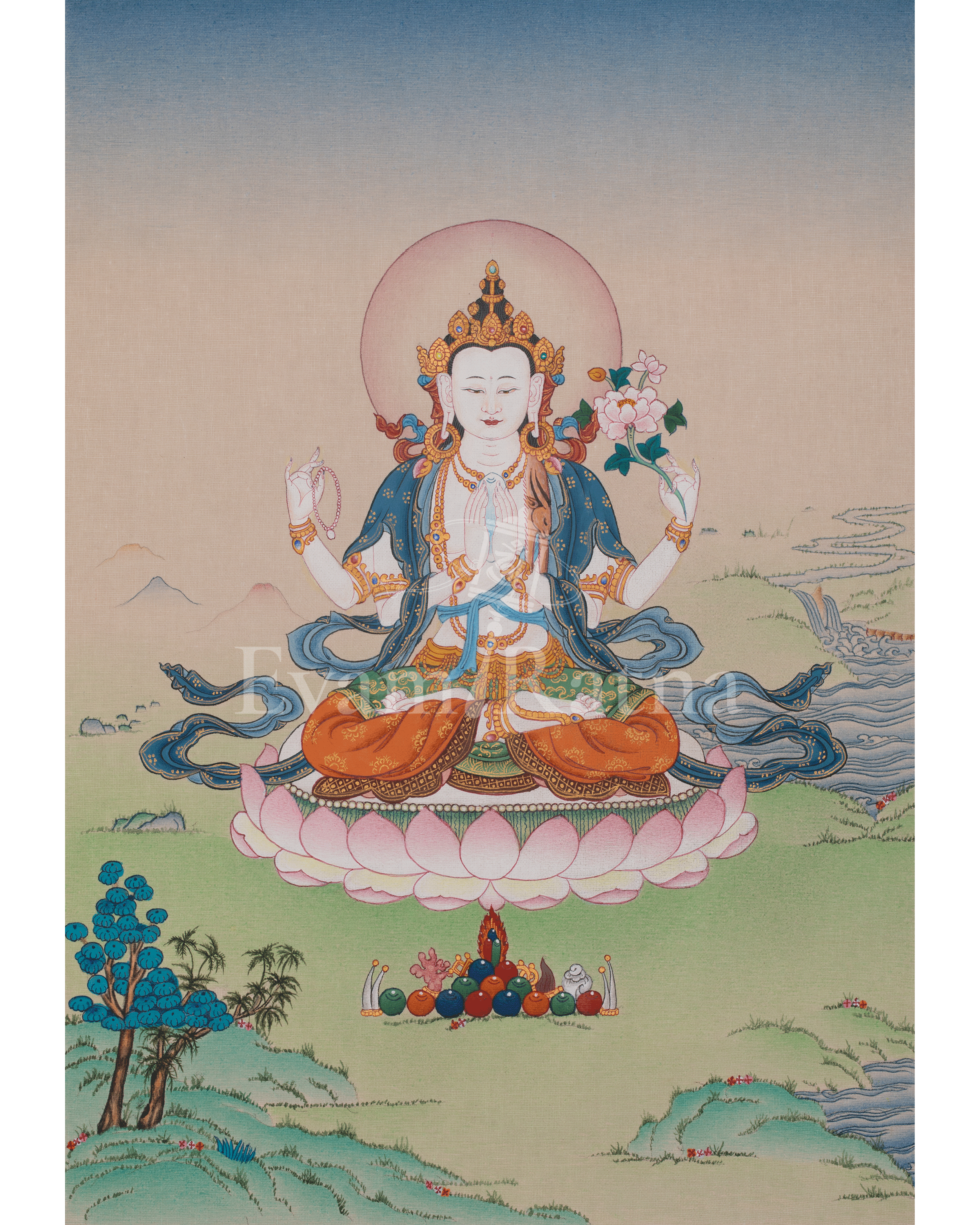 Chenrezig Buddhist Thangka 