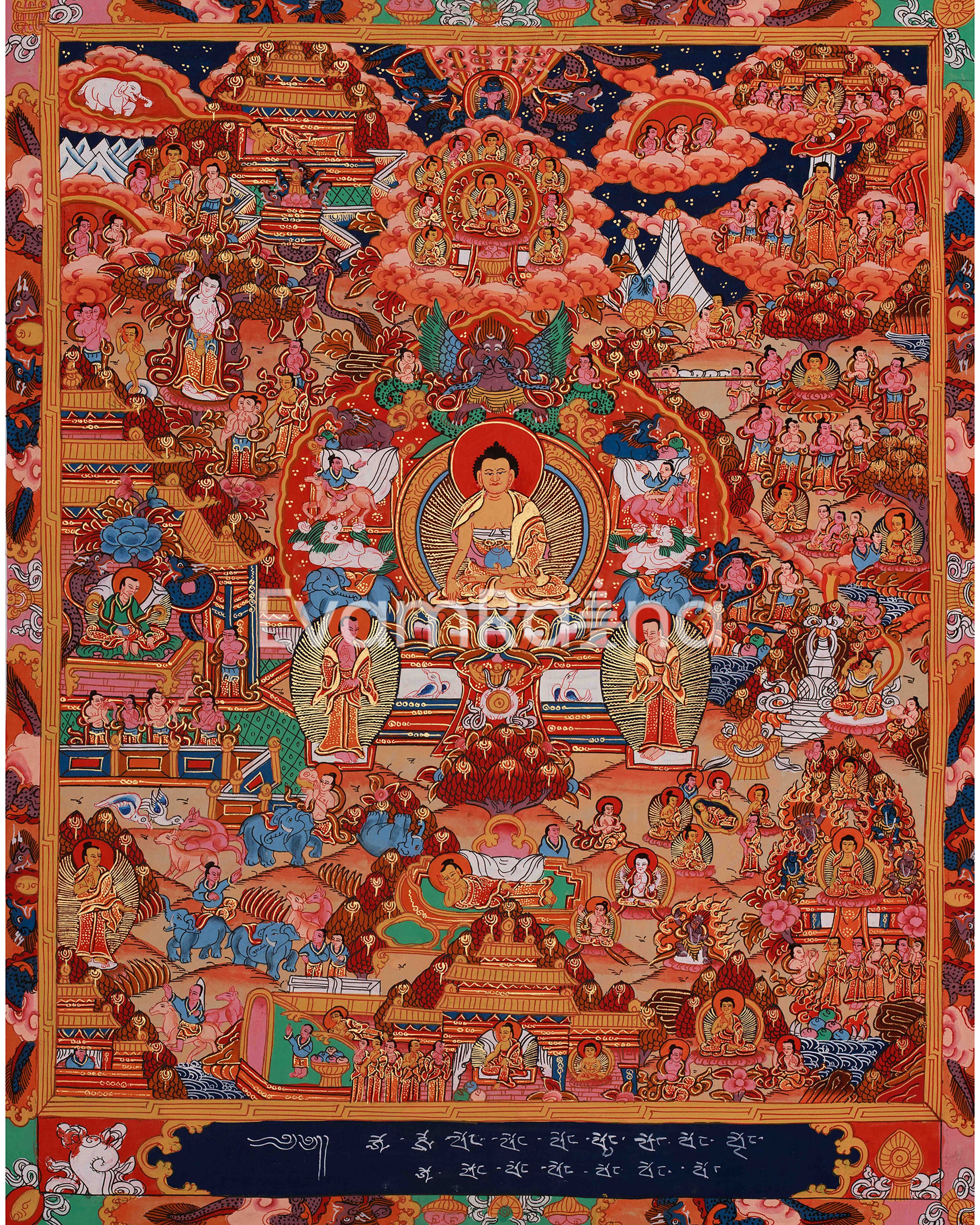Divine Buddha Life Story Thangka 