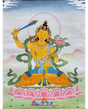 Manjushri Thangka With Brocade