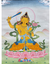 Manjushri Thangka With Brocade