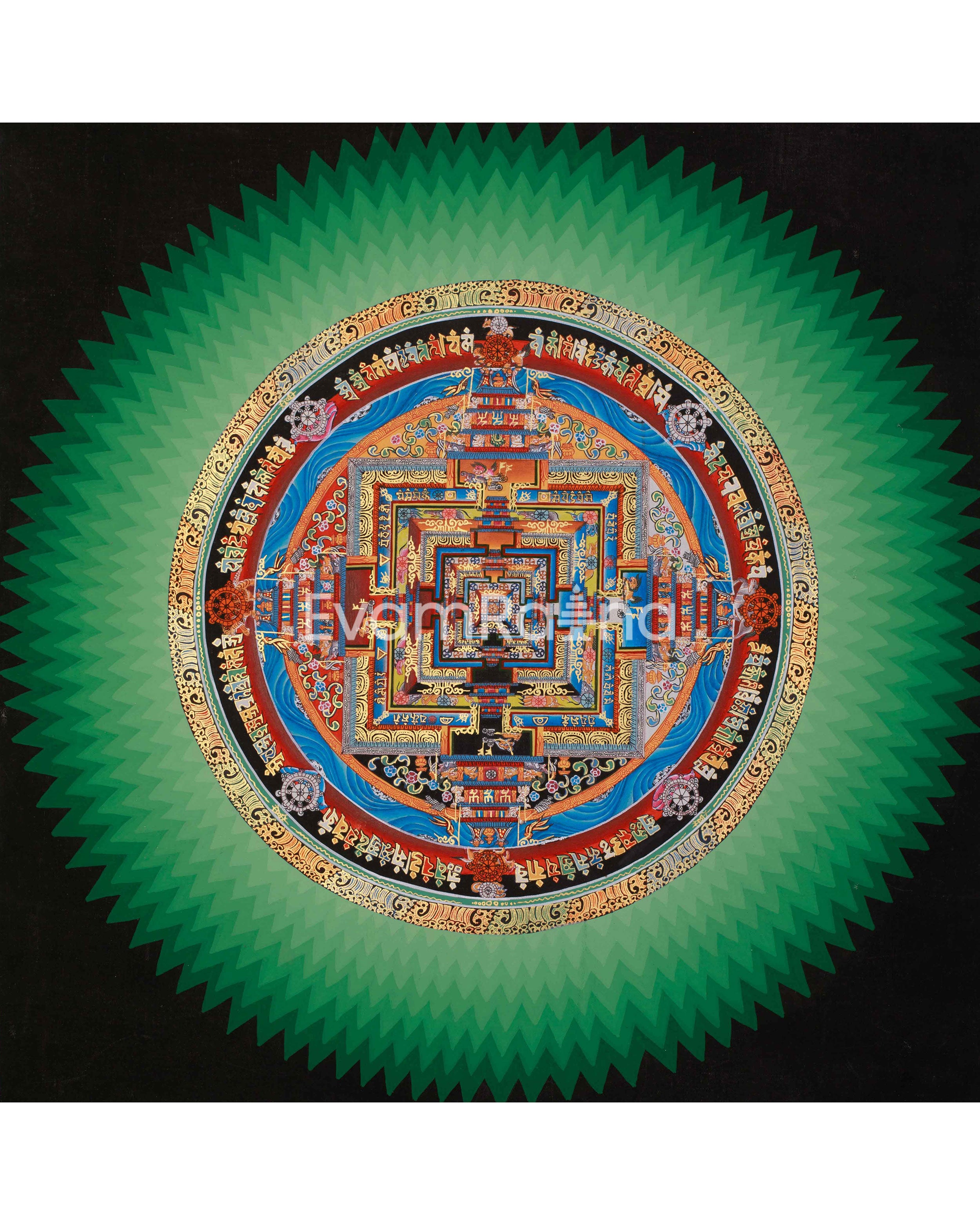 Himalayan Kalachakra Mandala Artwork | Sacred Wheel Of Time Art | Meditation & Spiritual Altar