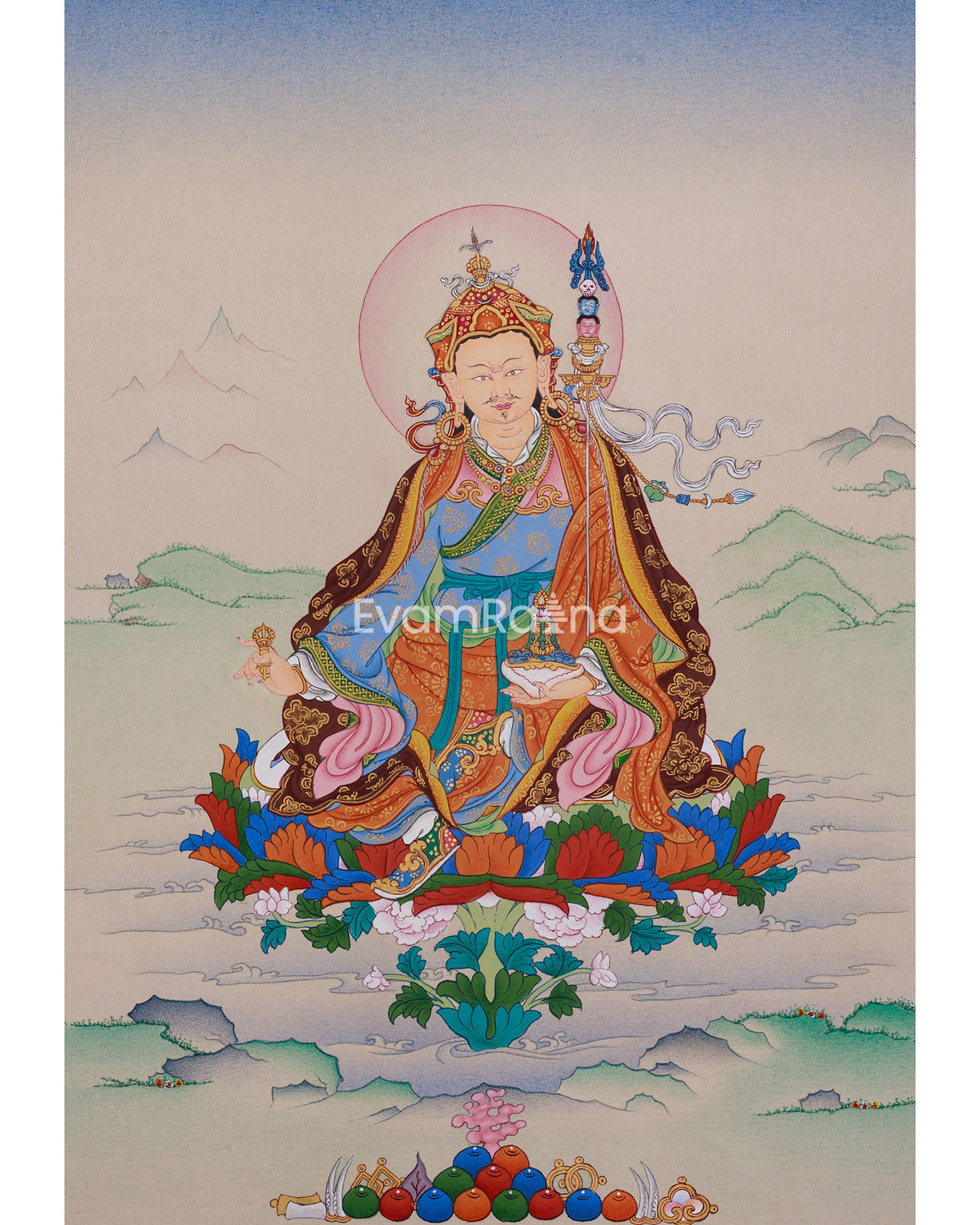 Divine Guru Rinpoche Thangka