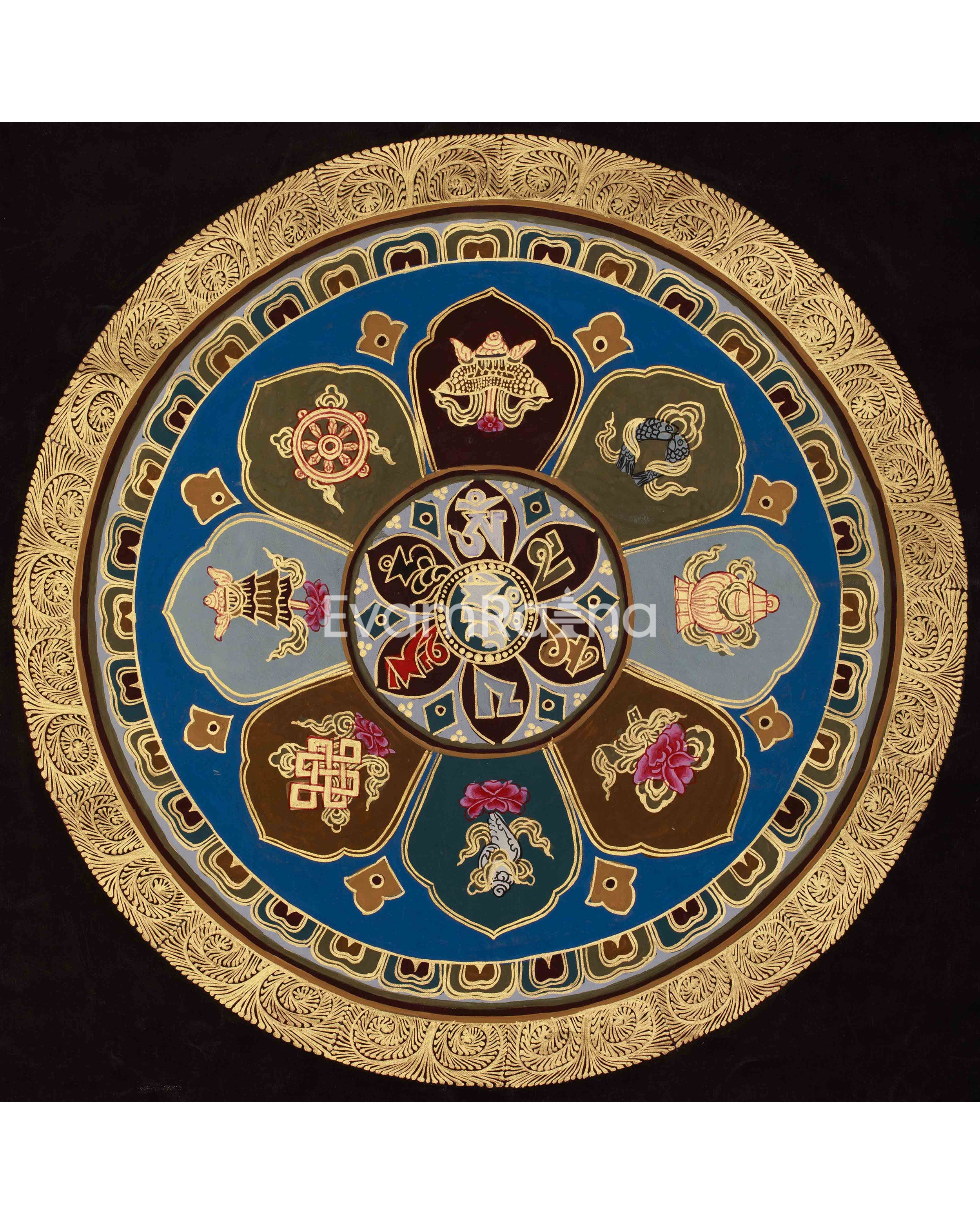 Eight Auspicious Symbols Mandala Art
