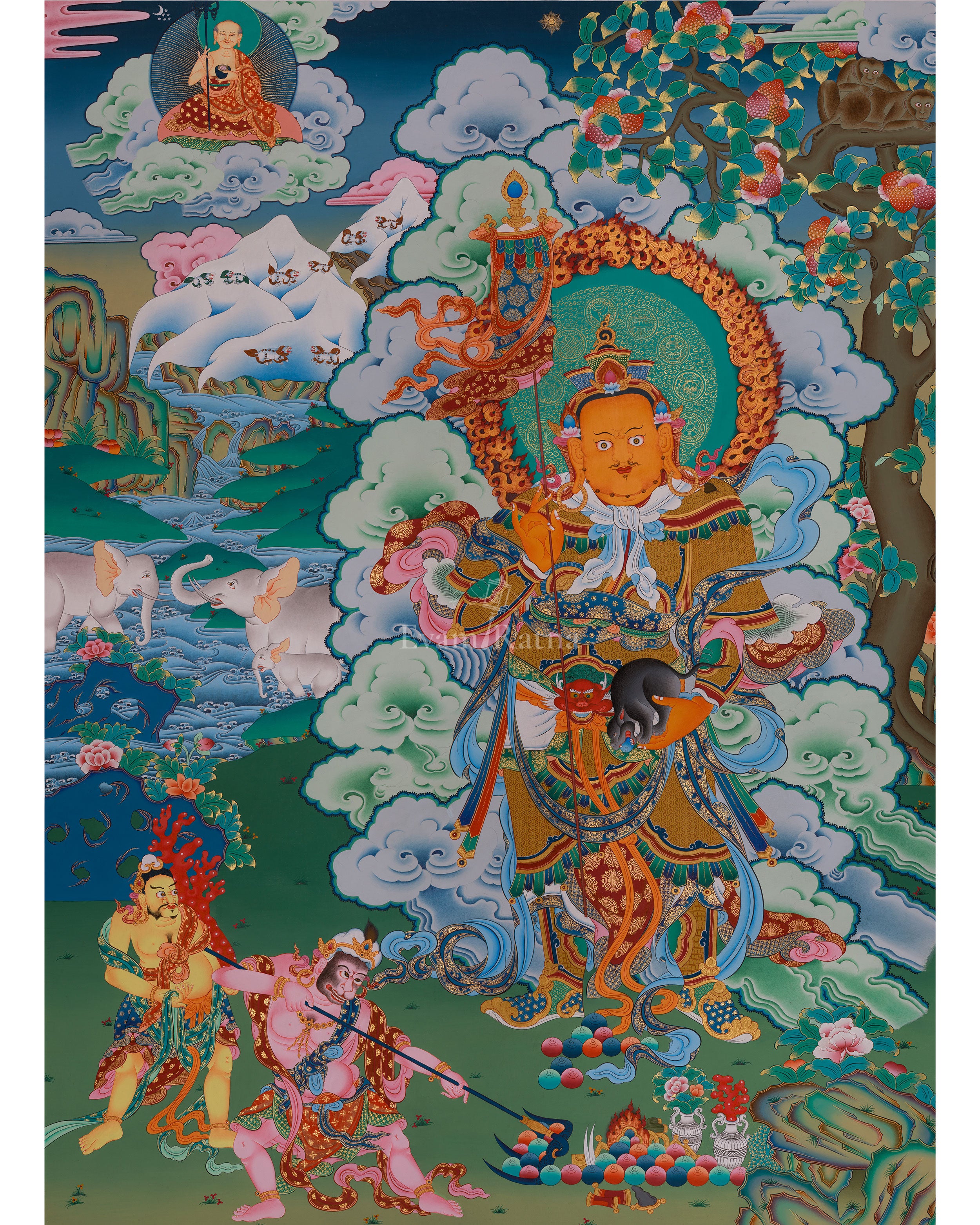 Traditional Thangka of Vaisravana 