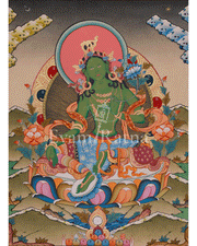 Beautiful Green Tara Thangka